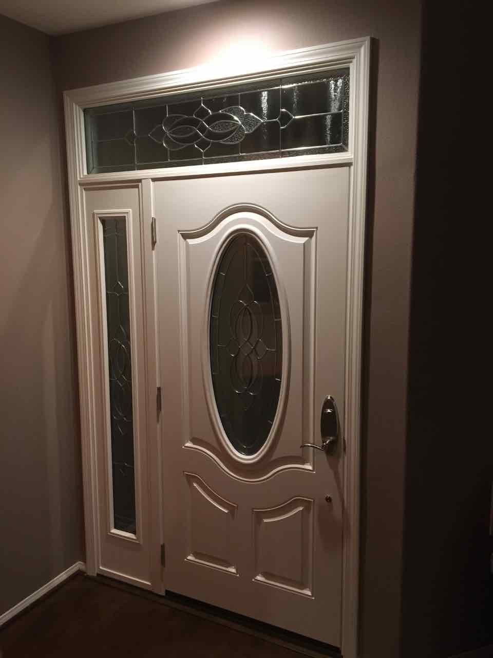 Provia Entry Door with Sidelite and Transom